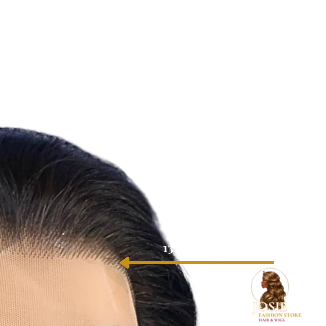 Fashion wave lace front wig 18 inch jet black 210% density front view