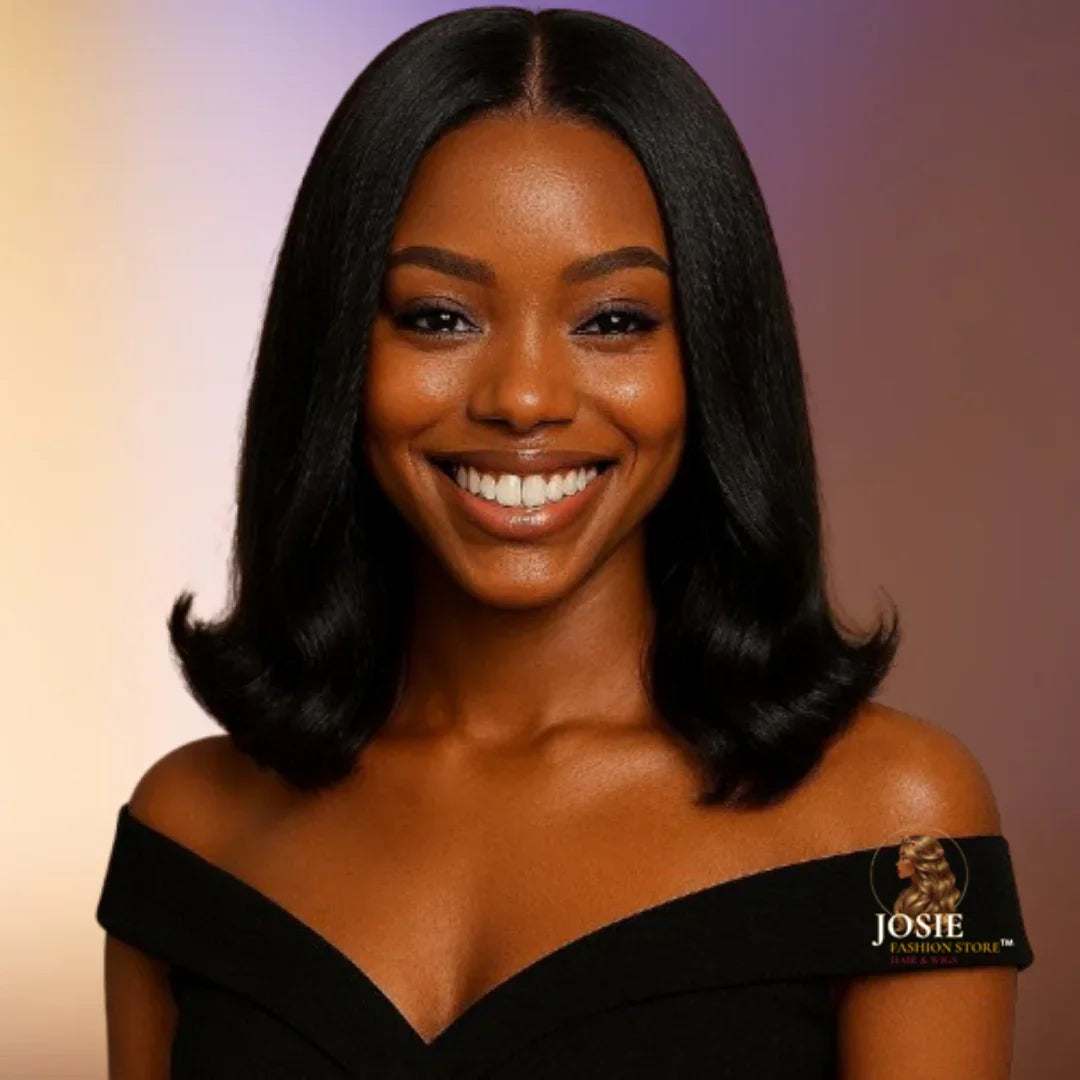 Body wave lace front wig 18 inch natural black 210% density front view