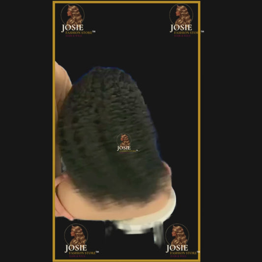 Short jerry curly lace front wig 10 inch natural black front view